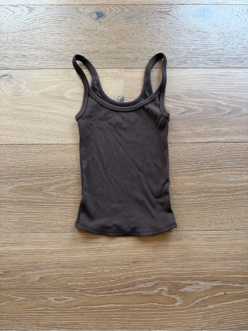 Monday Body Women’s Brown Ribbed Tank Top Petite